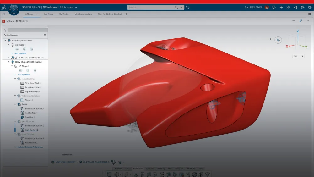 3DEXPERIENCE Works - Cloud-Based Sculpting