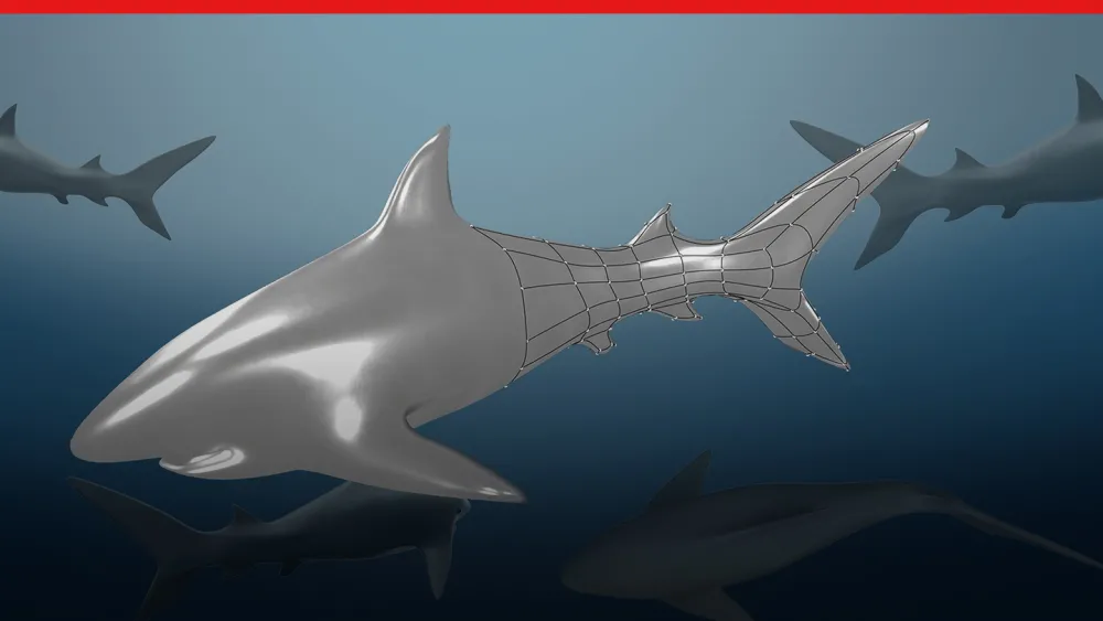 Screenshot showing 3D Modeling a Shark in 3D Sculptor xShape. Designer: Jason Pohl