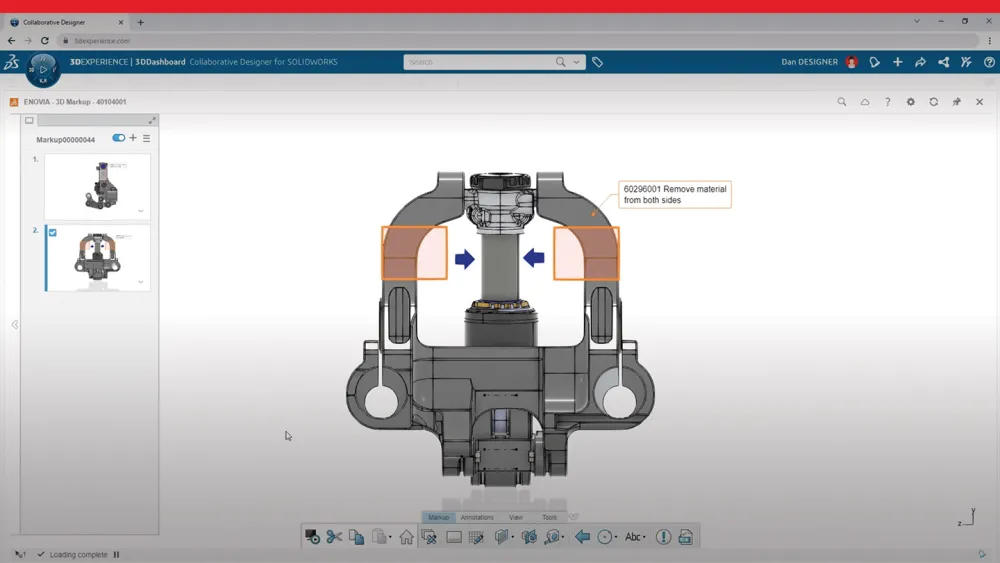 Modèle 3D d'une pièce - SOLIDWORKS Cloud Services