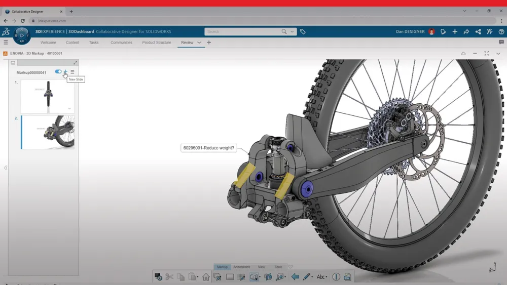 Modelo 3D de una rueda: SOLIDWORKS Cloud Services