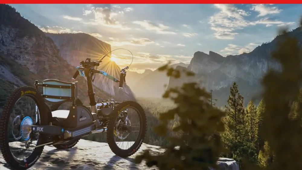 Bowhead's hybrid ATV/mountain bike on mountain - SOLIDWORKS What's New 2024