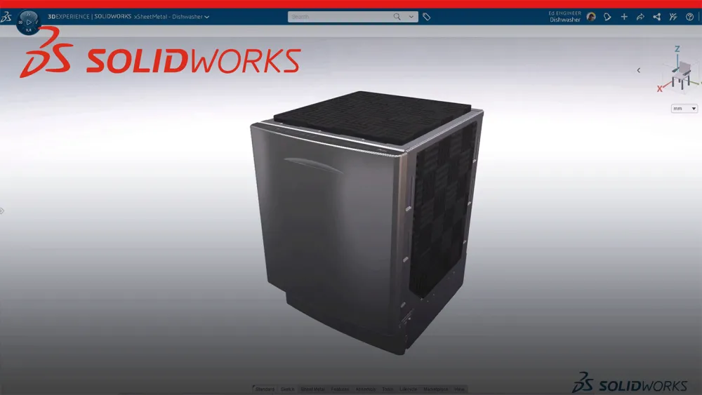 3D SheetMetal 用户界面中的 3D 模型