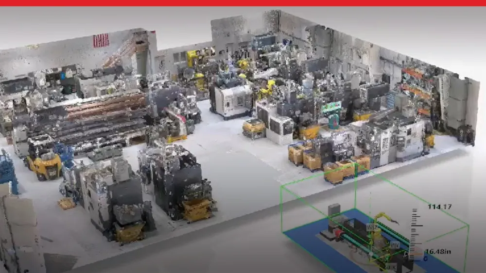 Virtual representation of automated factory floor