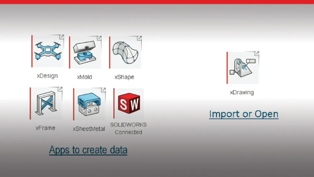 App icons for creating data on the 3DEXPERIENCE platform