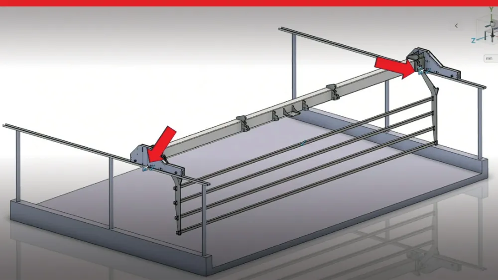 3D model showing SOLIDWORKS Simulation xMotion