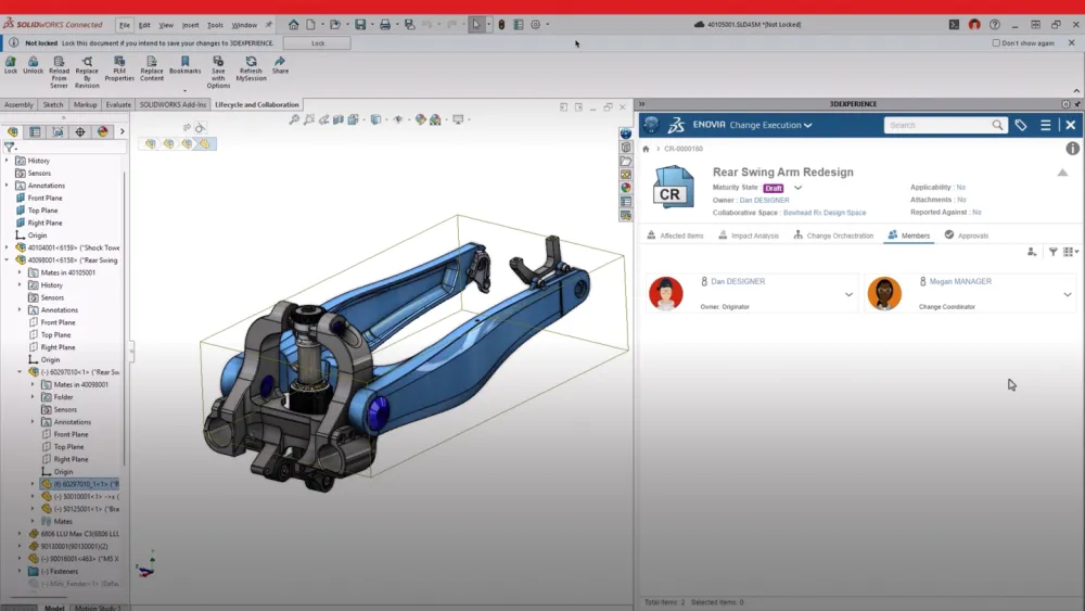 Screenshot of Formal Change Management - 3DEXPERIENCE Works