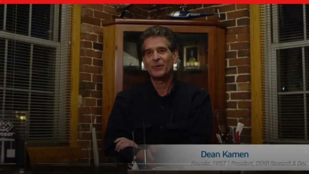 Dean Kamen facing the camera and talking - SOLIDWORKS