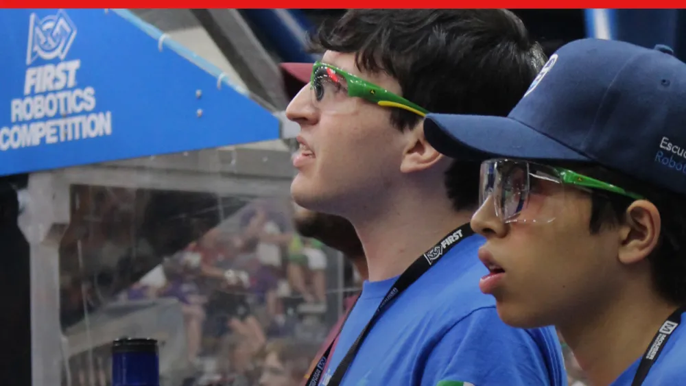 Two student competitors standing side by side - SOLIDWORKS