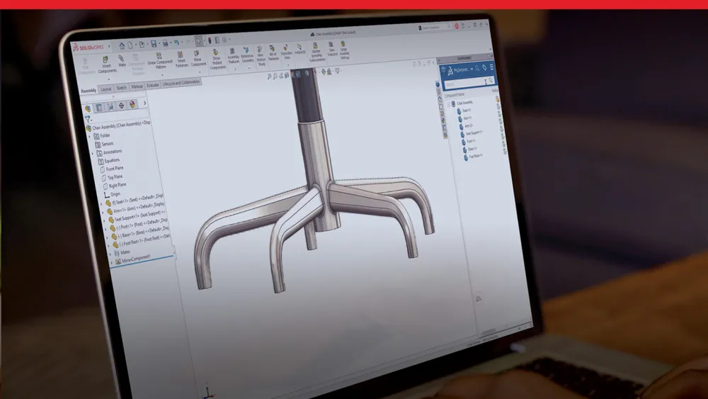 SOLIDWORKS 3D model of a part
