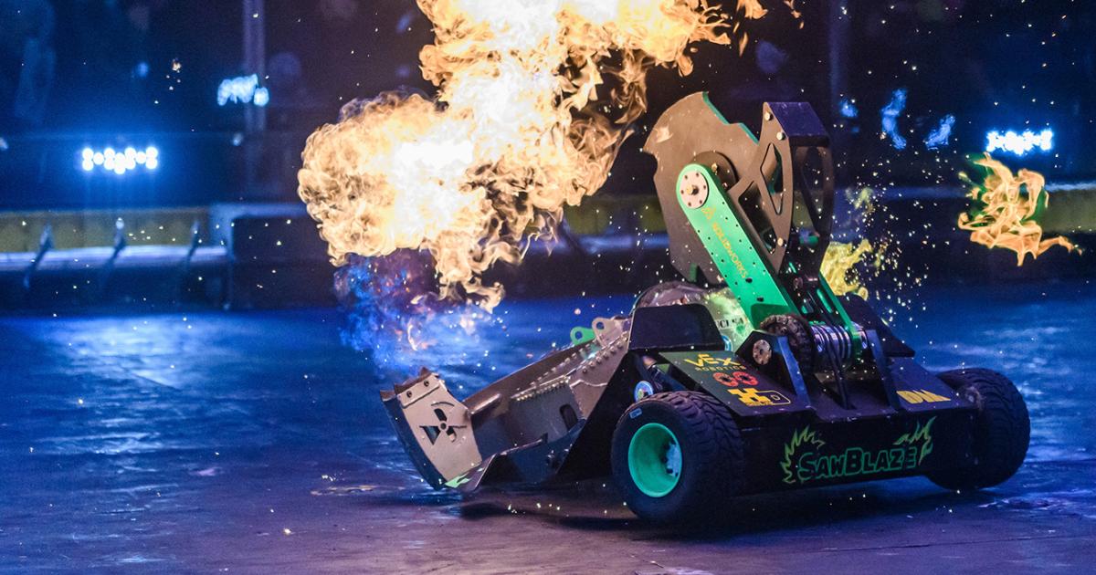 Team SawBlaze Wins BattleBot Rounds and Enthusiastic Fans