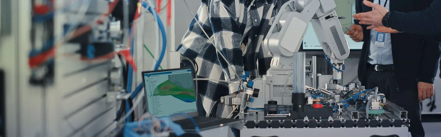 Laboratuvar çalışma alanında dizüstü bilgisayar ekranında 3D Model