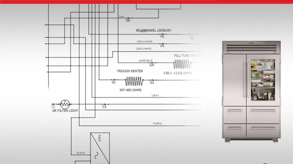 Electrical design for Sub-Zero refrigerator