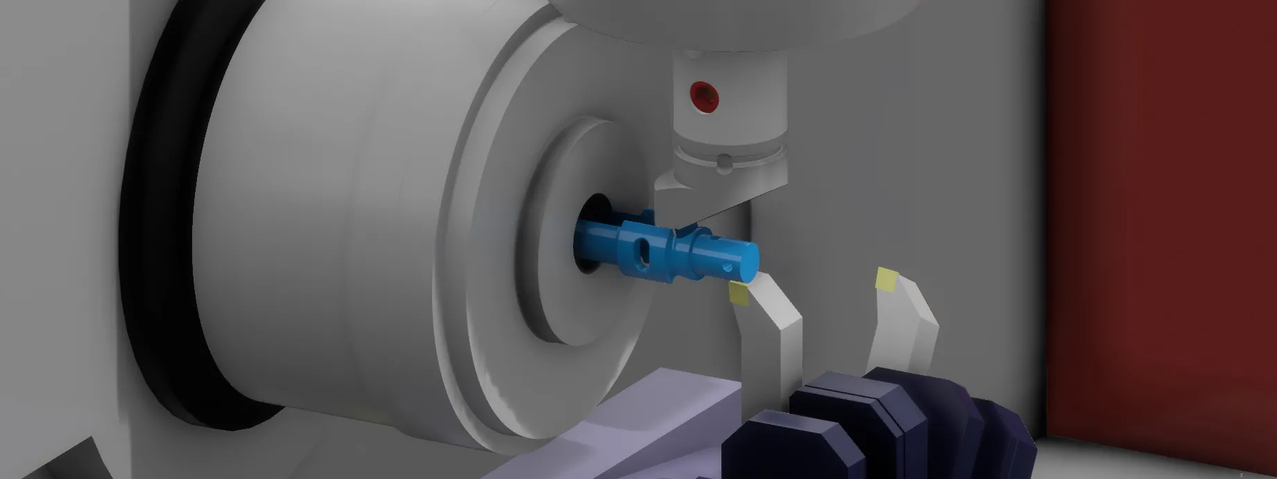 SOLIDWORKS 3D model of machining process