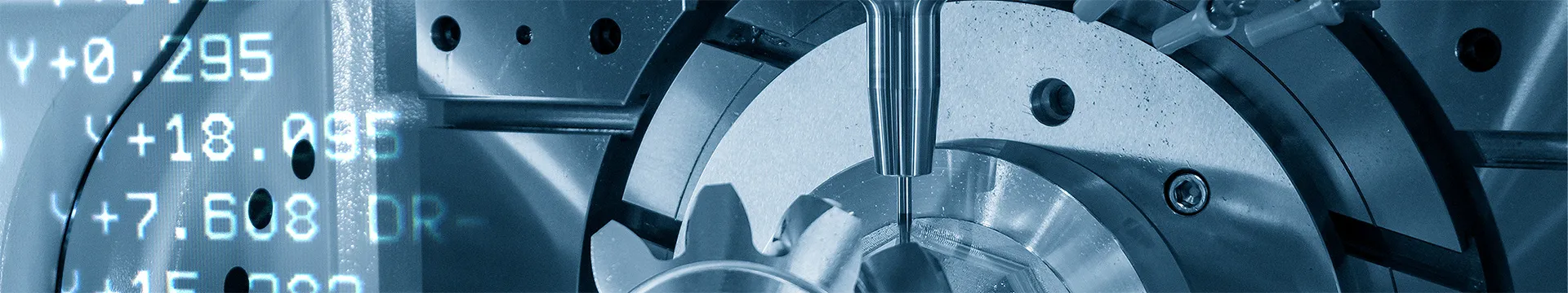 View of CNC machining process