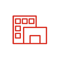 SOLIDWORKS icon showing two different types of buildings