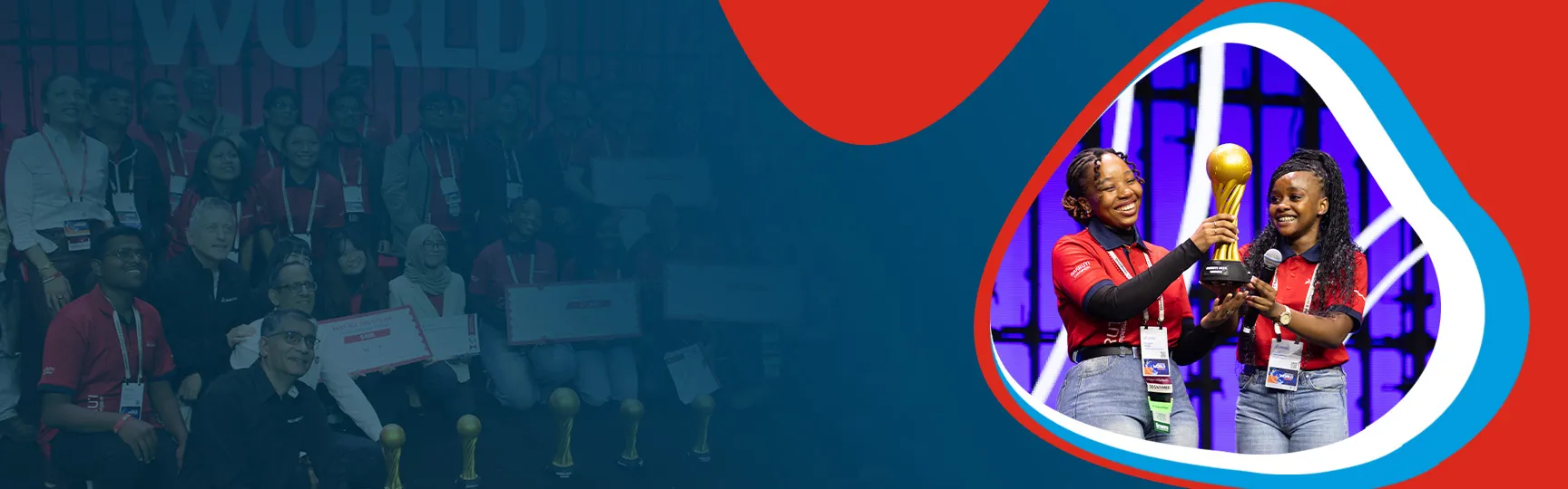 AAKRUTI competition winners holding the trophy, banner image