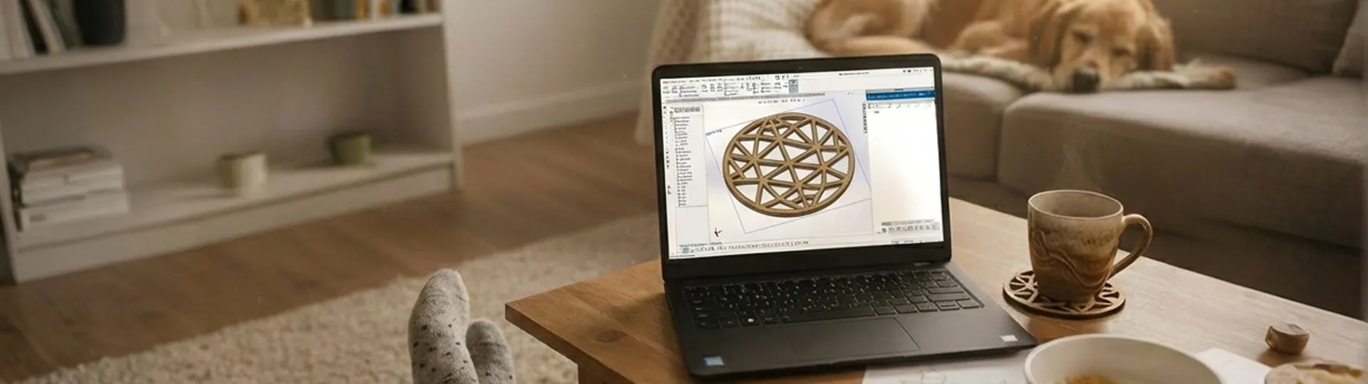 SOLIDWORKS xDesign Makers in laptop screen at home