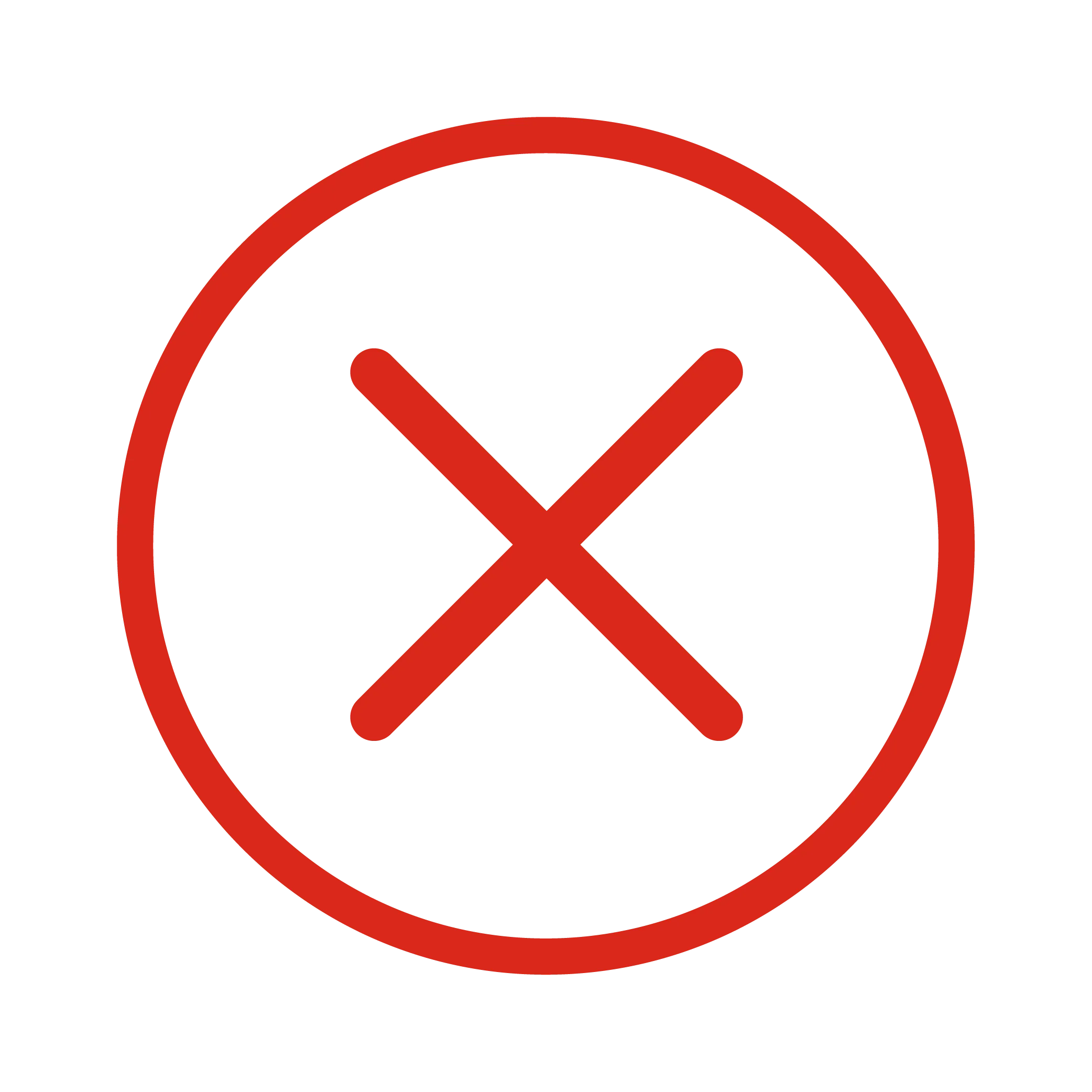 cancel icon with red x enclosed in a circle