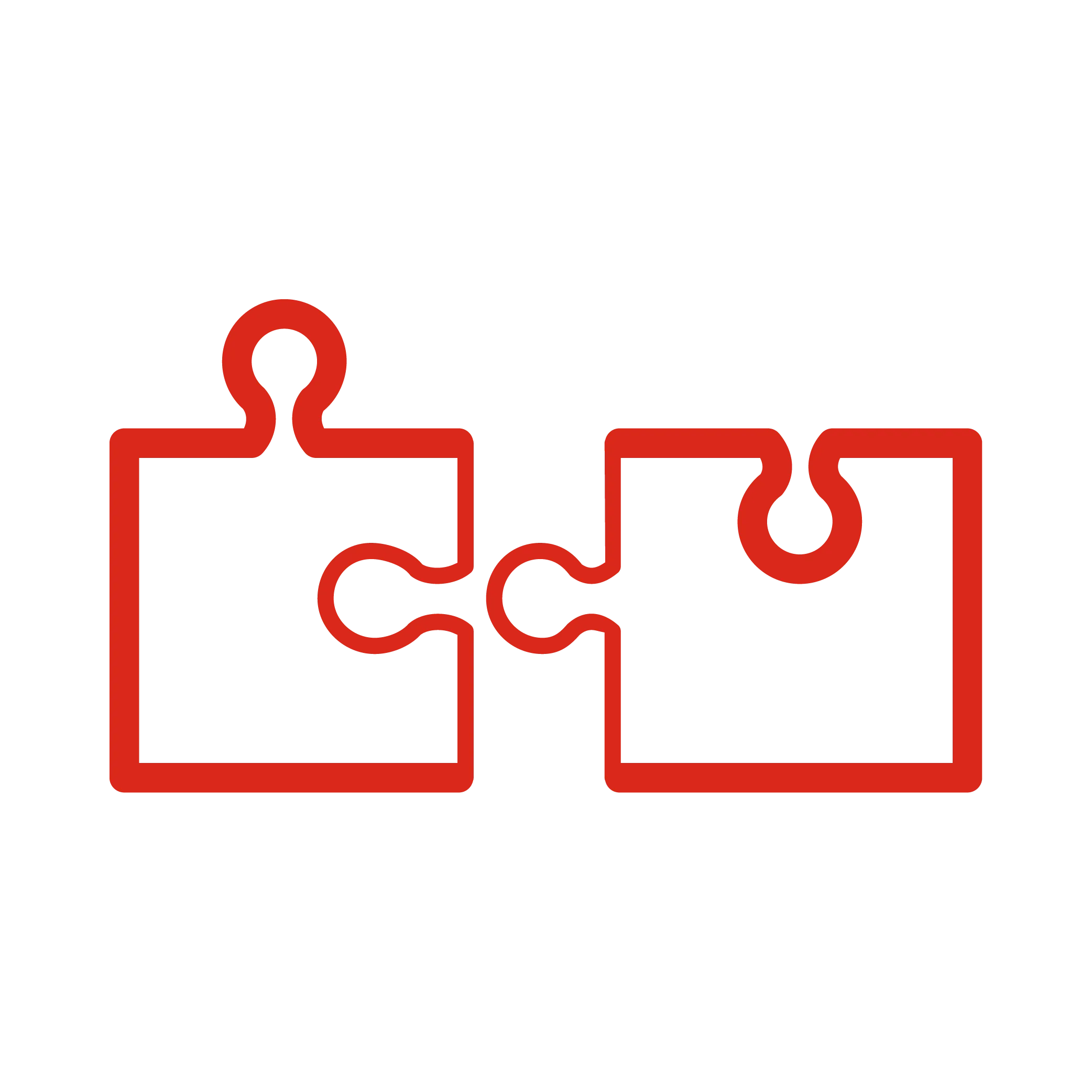 icon depicting two puzzle pieces about to connect