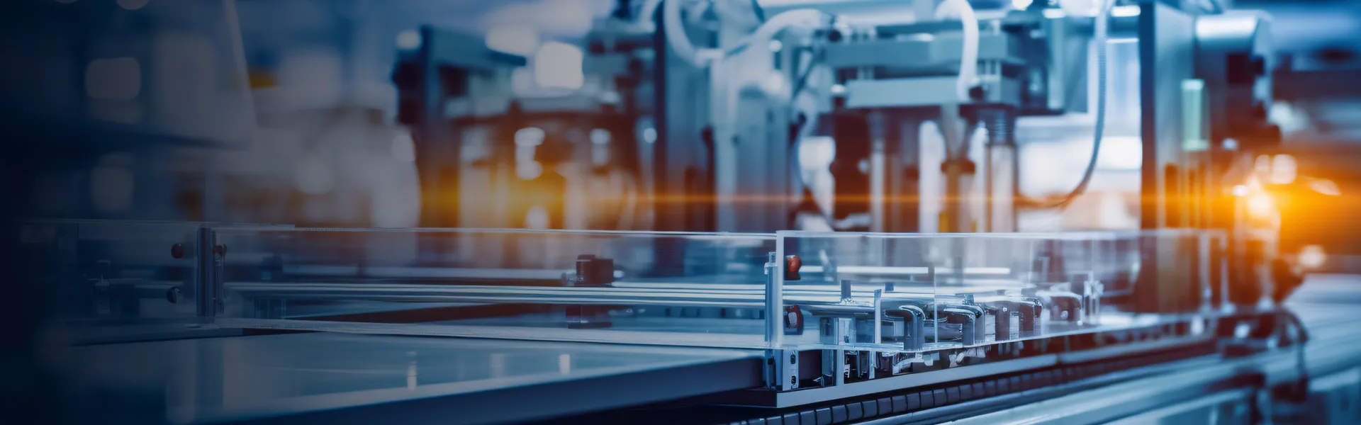 Close up view of machinery on assembly line
