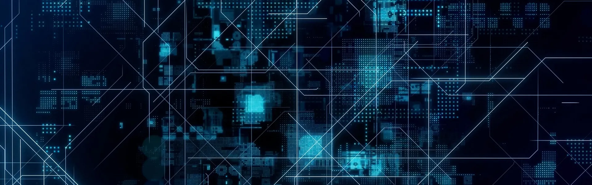image depicting high-tech abstract circuitry with interconnected schematic lines laid on top