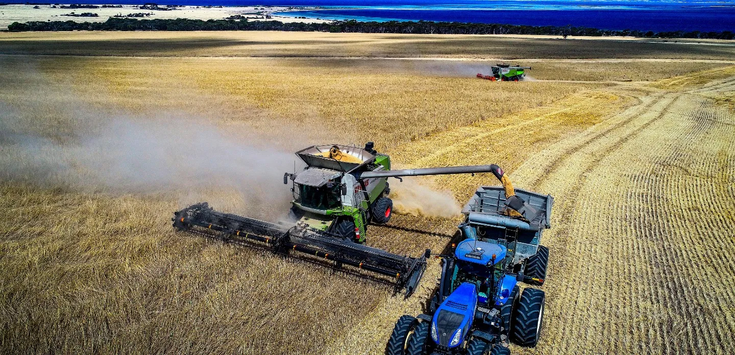 large machine in field