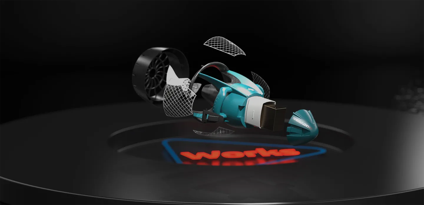 Design rendering of a sea scooter
