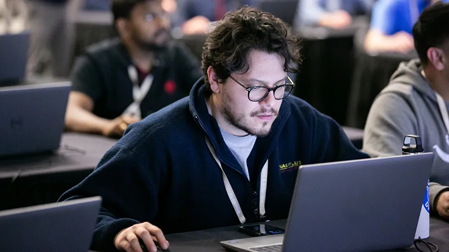 SOLIDWORKS user in a classroom learning