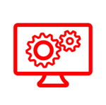 Icon with gears in screen